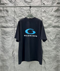 Balenciaga T-shirt in dark navy with blue front logo graphic