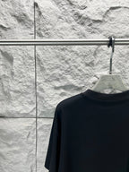 Black short-sleeve T-shirt back view, crew neck