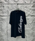 Black short-sleeve T-shirt with Balenciaga script logo on front