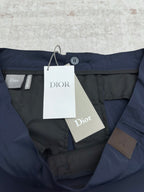 Dior blue short pants with waistband tags and front button closure