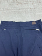 Dior blue short pants with belt loops and front button waistband
