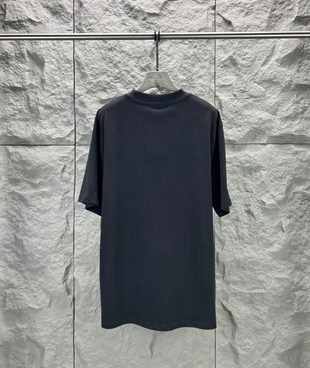 Balenciaga dark navy T-shirt on hanger, crew neck, short sleeves