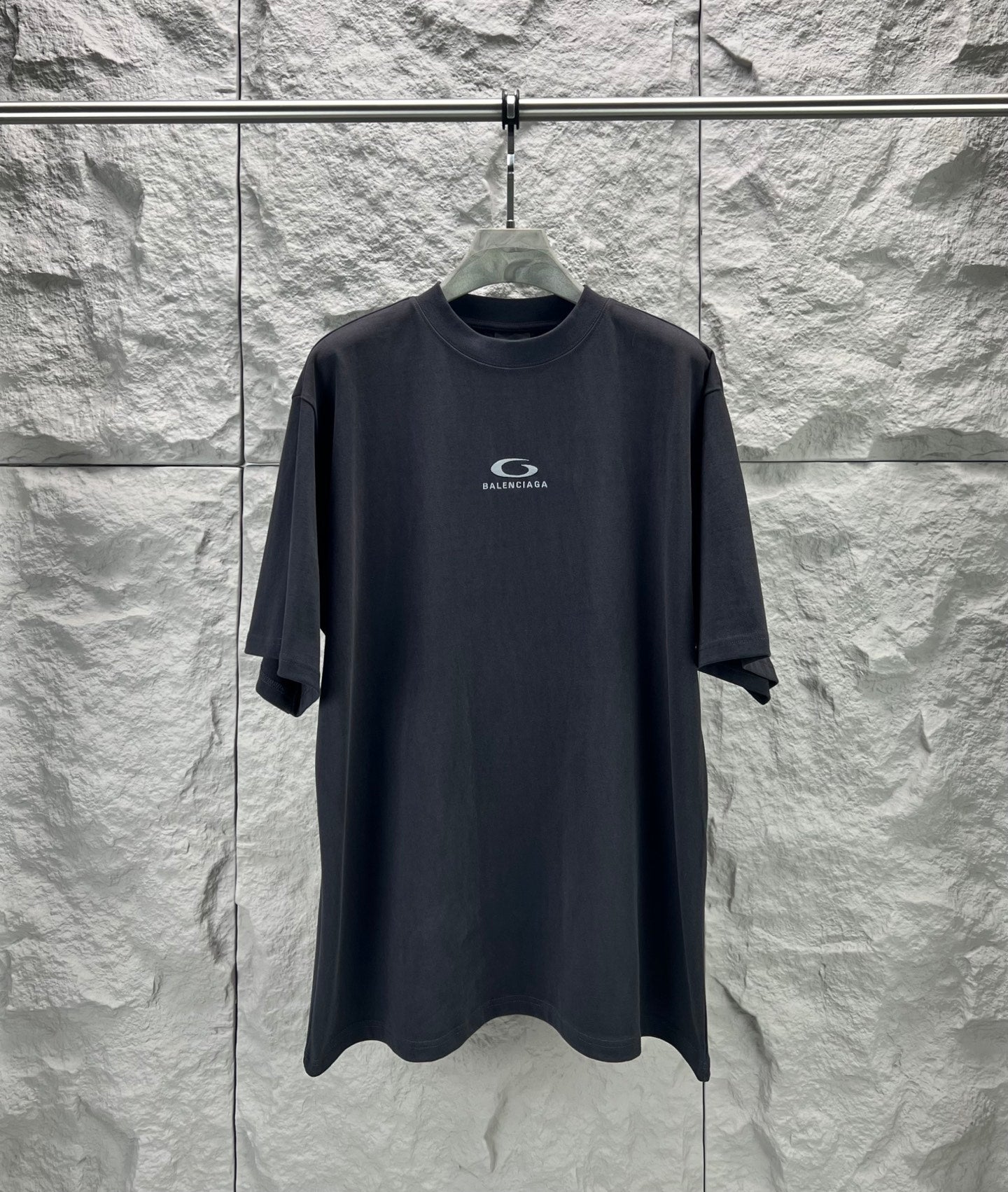 Balenciaga dark navy T-shirt, short sleeves, small chest logo