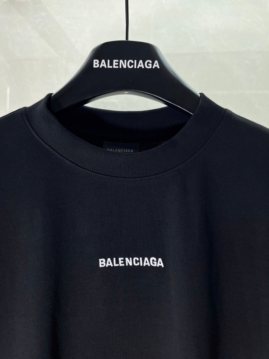 Balenciaga crew-neck T-shirt with neck ribbing and small chest logo
