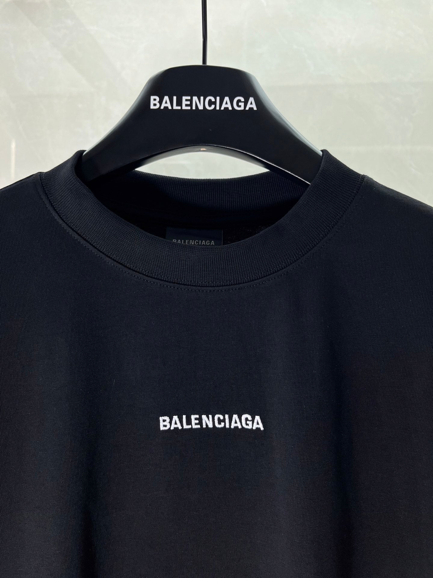 Balenciaga crew-neck T-shirt with neck ribbing and small chest logo