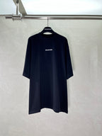 Balenciaga short-sleeve T-shirt, dark navy, crew neck with small chest logo