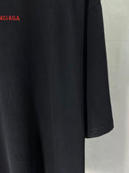 Balenciaga dark T-shirt side drape with straight hem