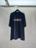 Balenciaga short-sleeve T-shirt in dark color, front graphic logo print