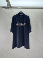 Balenciaga short-sleeve T-shirt in dark color, front graphic logo print