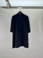 Balenciaga short-sleeve T-shirt in dark color, back view with crew neckline