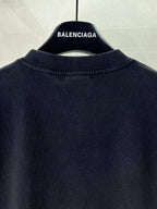 Balenciaga short-sleeve T-shirt, dark color, back collar and neckline detail