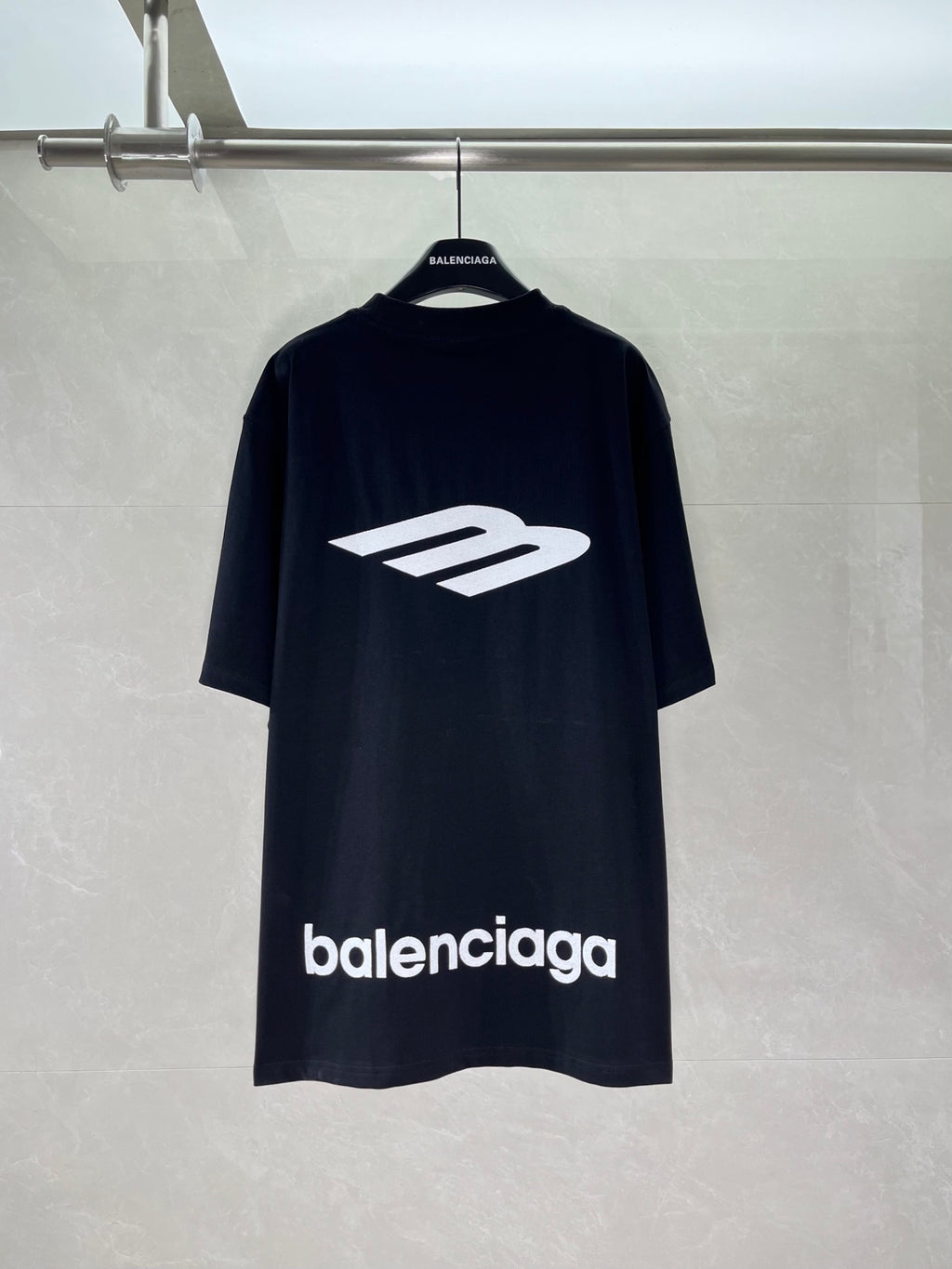 Black Balenciaga T-shirt with large back logo print