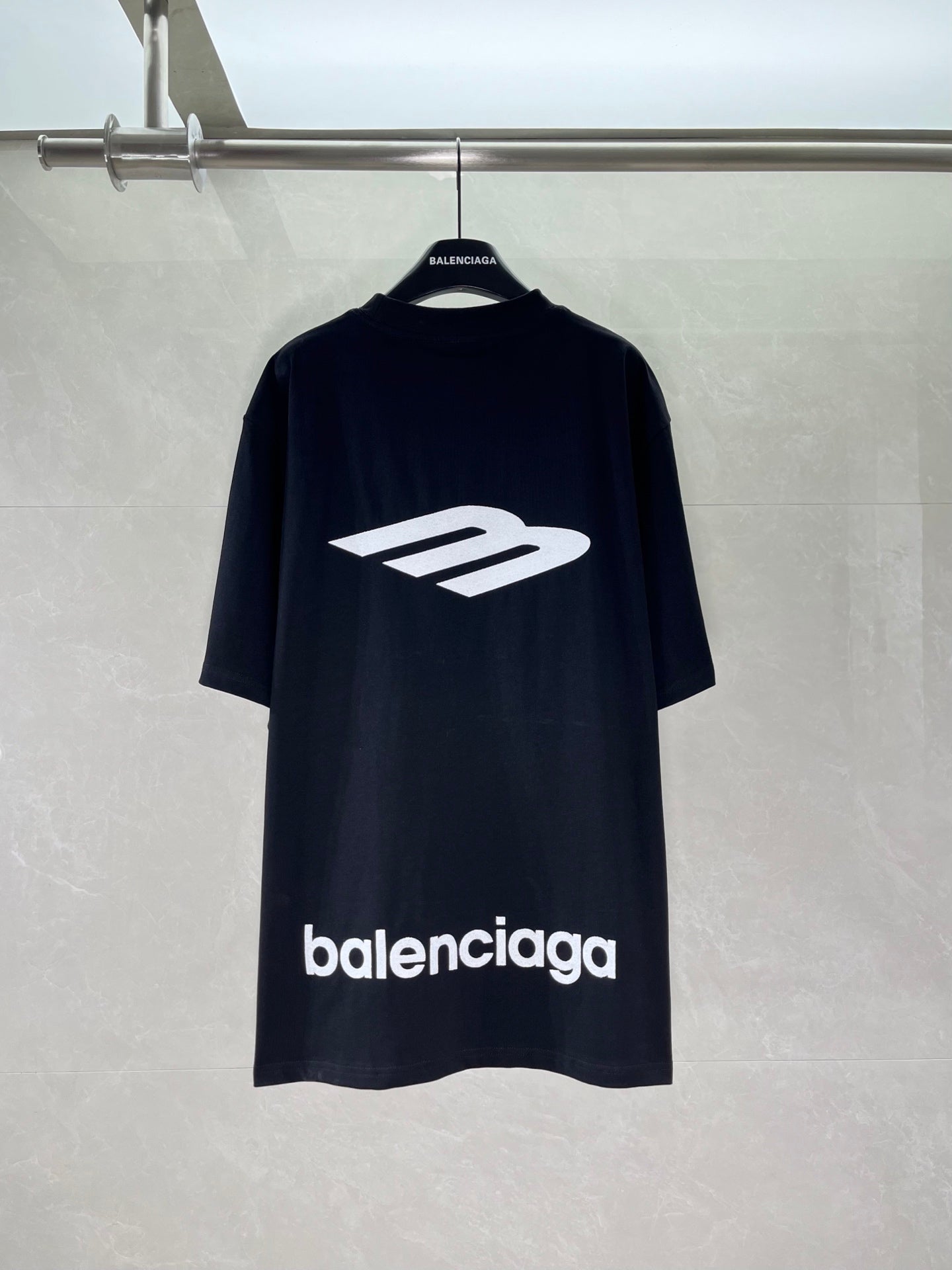 Black Balenciaga T-shirt with large back logo print