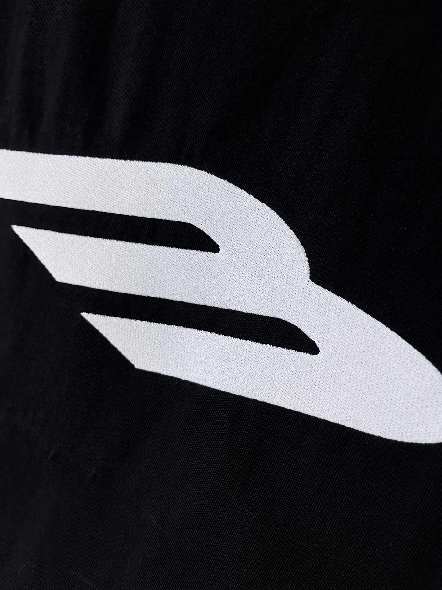 Black Balenciaga T-shirt logo print close-up