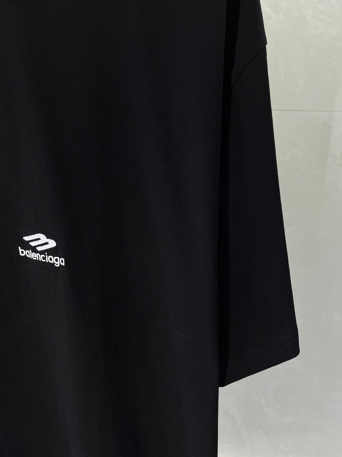 Black Balenciaga T-shirt back side with small logo print