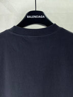 Balenciaga dark T-shirt back neckline with BALENCIAGA label