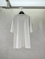 White short-sleeve T-shirt, back view, plain