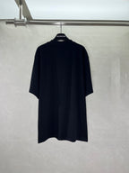 Balenciaga black T-shirt back view, plain with no visible graphics