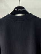 Dark navy T-shirt back with crew neck seam