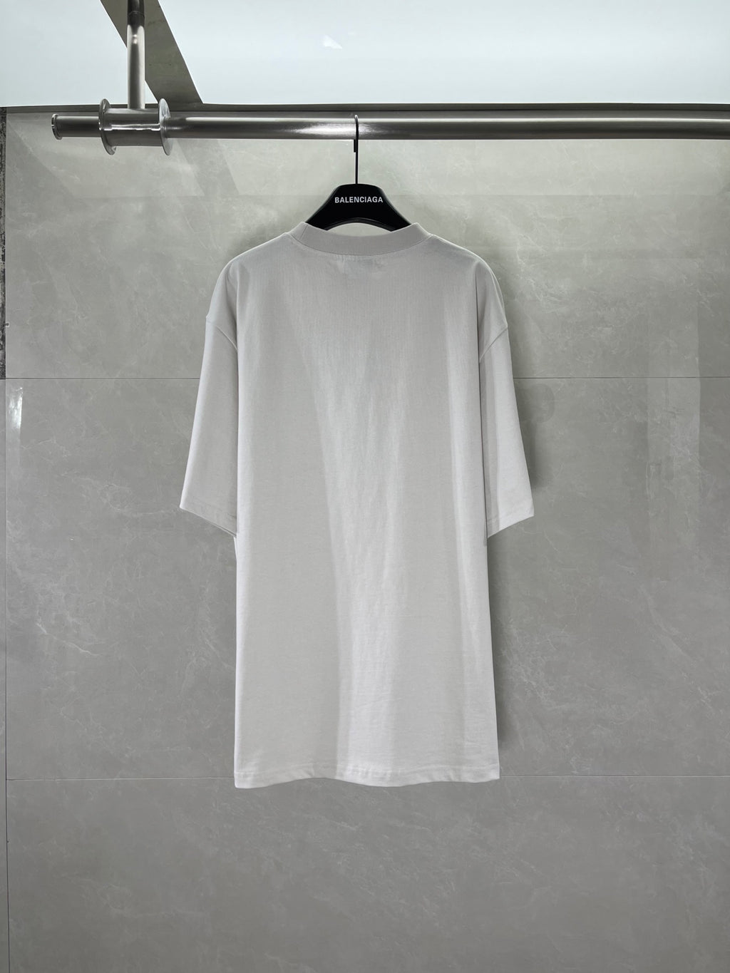White Balenciaga short-sleeve T-shirt, plain back with crew neck