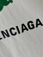 Black BALENCIAGA lettering on white Balenciaga T-shirt