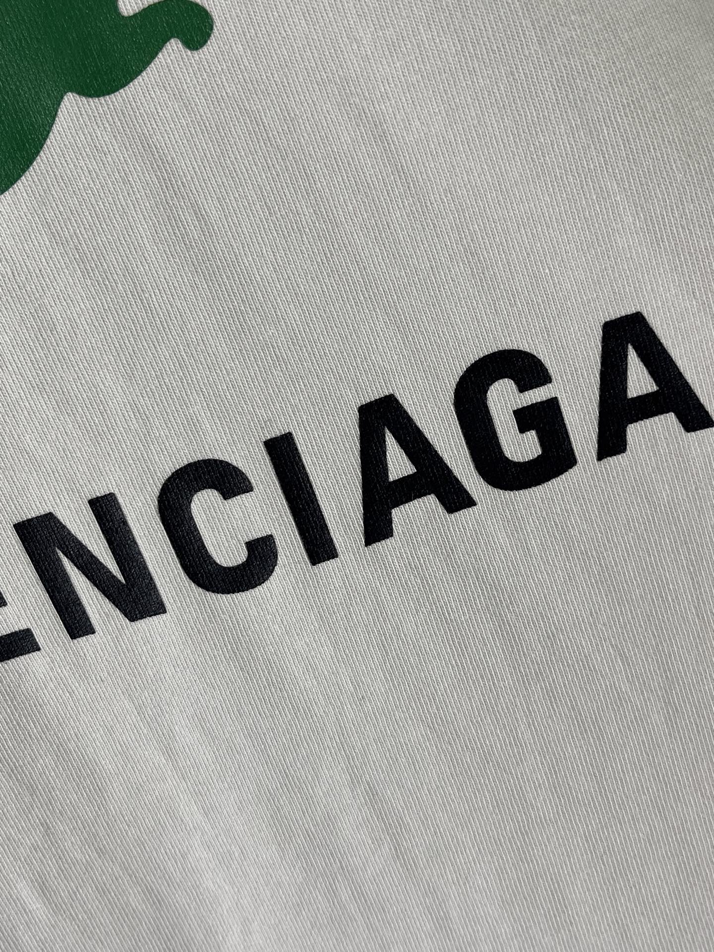 Black BALENCIAGA lettering on white Balenciaga T-shirt