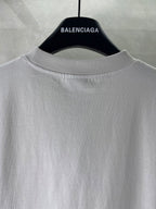 White Balenciaga T-shirt neckline with crew collar, no graphic