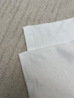 White T-shirt back sleeves hem with stitching detail
