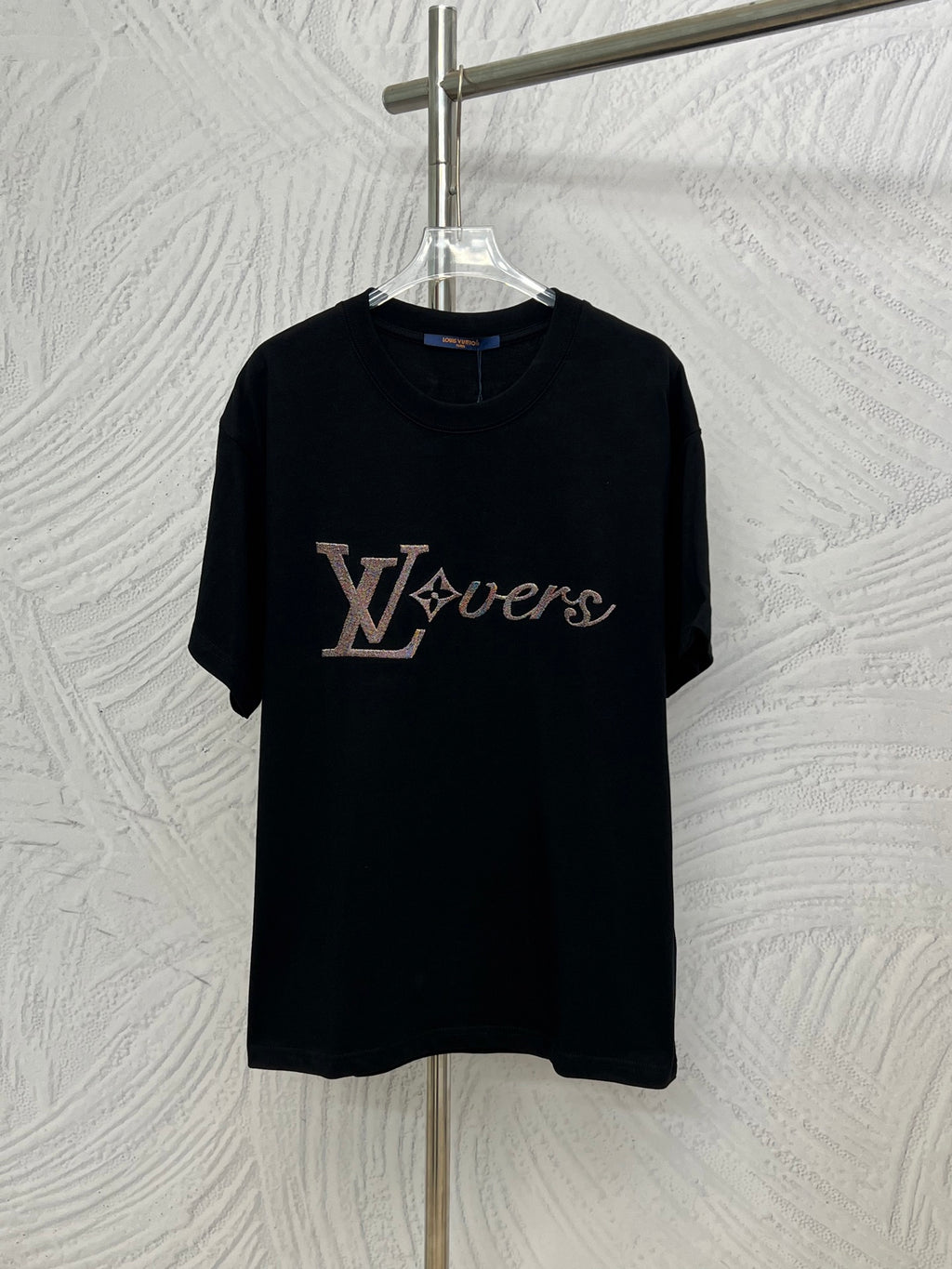Louis Vuitton black T-shirt with multicolor LV graphic on the chest