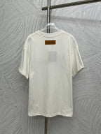 White Louis Vuitton T-shirt back view with small logo patch