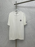 White Moncler short-sleeve T-shirt with crew neck and small chest logo