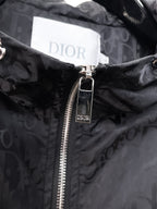 Dior hooded jacket, close-up of silver zipper and Dior-branded pull