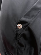 Prada long black windbreaker jacket button on side seam