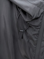 Prada long black windbreaker jacket hood drawcord with hanging tag