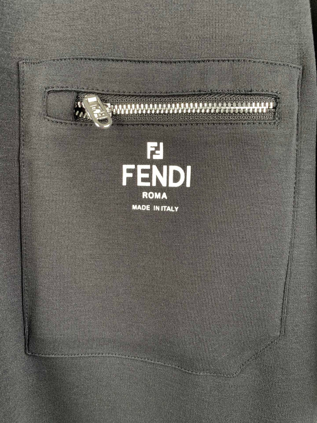 FENDI chest pocket with metal zipper and logo patch