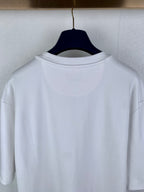 White Fendi T-shirt back close-up at shoulders and neckline