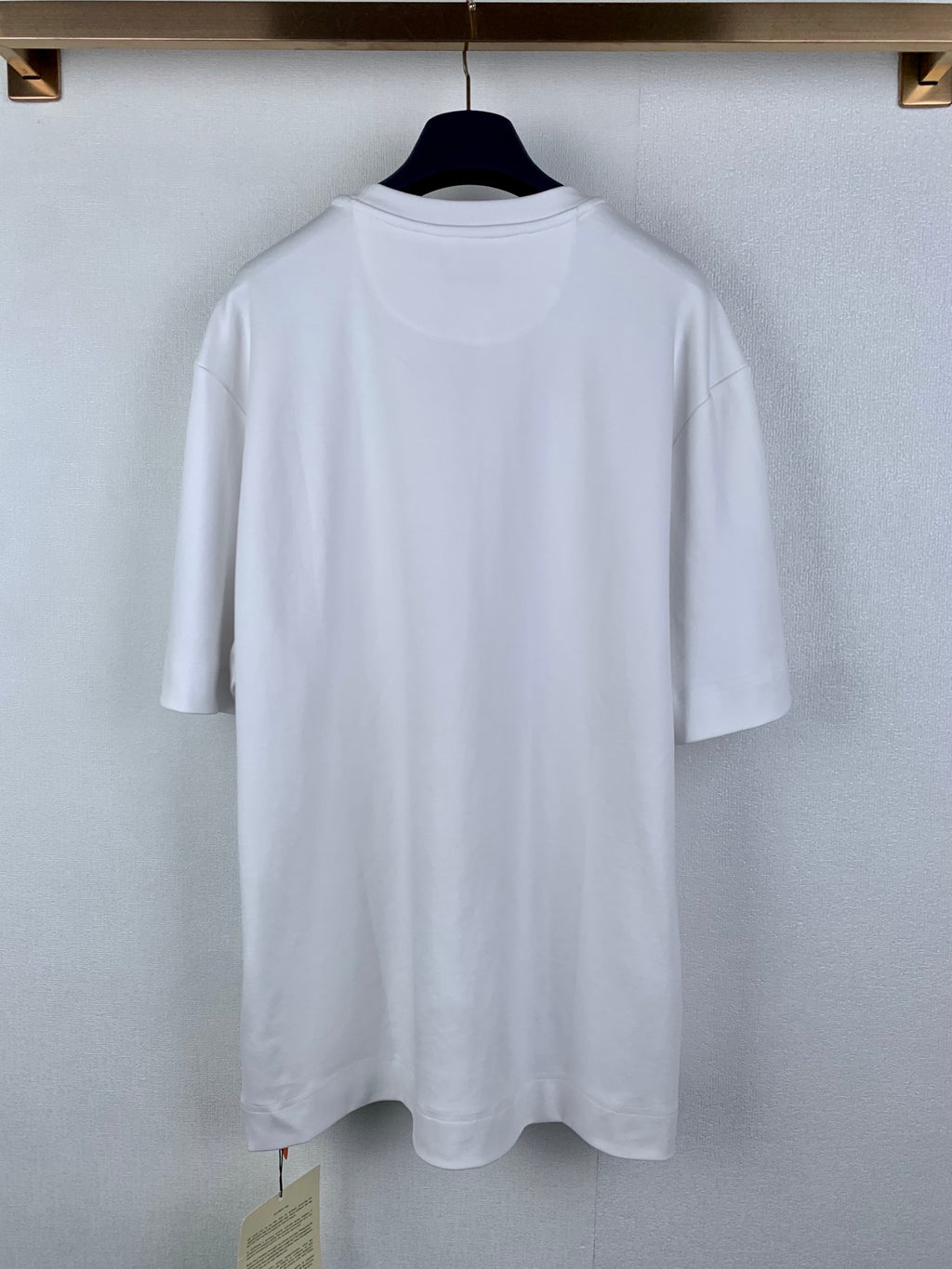 White Fendi T-shirt back view with crew neck and short sleeves