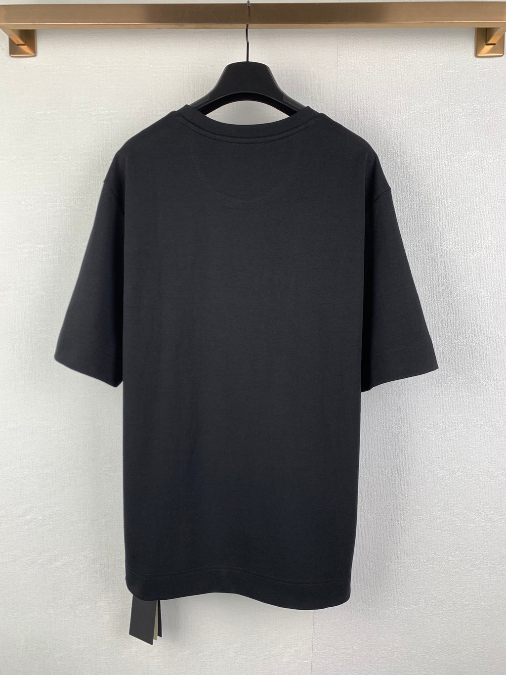 Black Fendi short-sleeve T-shirt with crew neck and straight hem