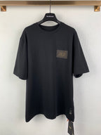Black Fendi short-sleeve T-shirt with square F logo patch on chest