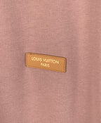 Louis Vuitton Paris logo label on mauve pink sweatshirt chest
