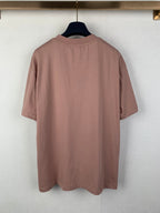 Dusty pink T-shirt back view with short sleeves and crew neck