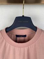 Dusty pink T-shirt crew neck with inner brand label detail