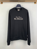 Black crewneck sweatshirt with gold “No Dior No Dietrich” front print