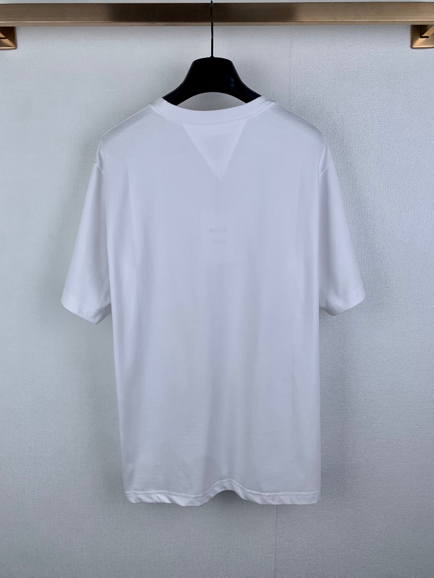 Off white crew-neck T-shirt, plain back view