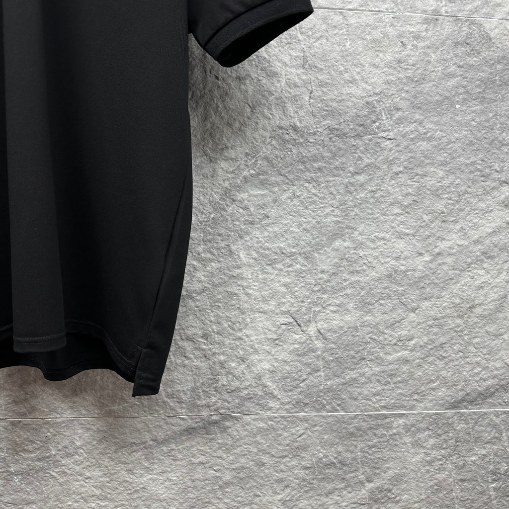 Burberry polo shirt sleeve and side, black