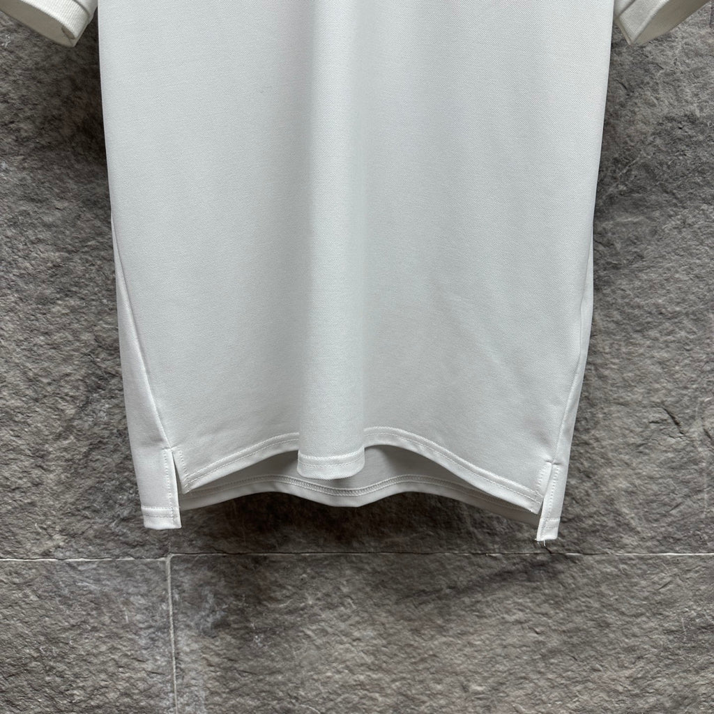 Gucci white polo shirt bottom hem with side slit detail