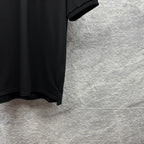 Black Gucci polo shirt side hem with short sleeve cuff