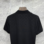 Black Gucci polo shirt back with GG logo pattern