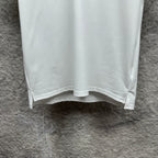 White Gucci polo shirt hem with side slit and stitched border