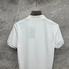 White Gucci polo shirt back view with ribbed collar and short sleeves